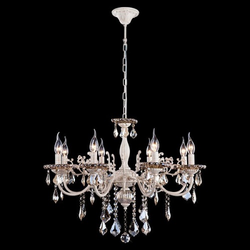 Подвесная люстра Eurosvet Elisha 3281/8 белый с золотом/тонированный хрусталь Strotskis в Нижнем Новгороде фото 3