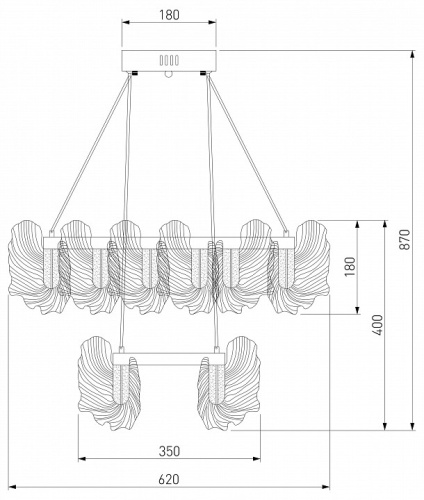 Подвесной светильник Bogate's Farfalla 90374/2 в Ермолино фото 4