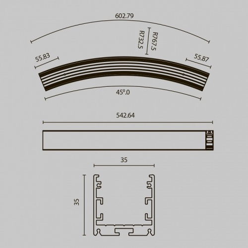 Профиль накладной Maytoni Led strip ALM-3535R-B-D-45°-1.5M в Геленджике фото 2