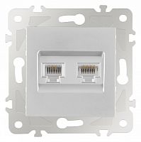 Розетка двойная RJ-11 и Ethernet RJ-45, без рамки Arte Milano am-203 203.44-1.silver в Нижнем Новгороде