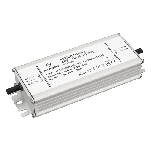 Блок питания ARPV-UH24200-PFC (24V, 8.3A, 200W) (Arlight, IP67 Металл, 7 лет) в Белово фото 3