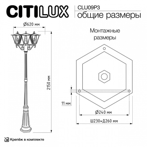 Фонарный столб Citilux FORTS CLU09P3 в Нижнем Новгороде фото 2