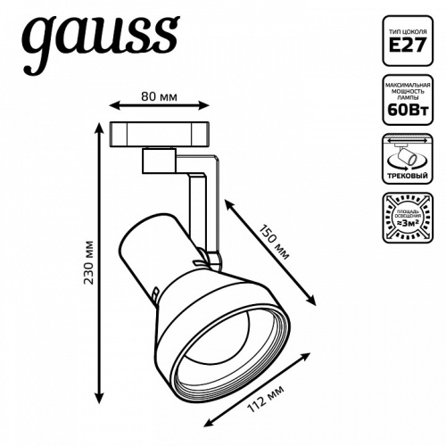 Светильник на штанге Gauss Track Light TR005 в Нижнем Новгороде фото 2