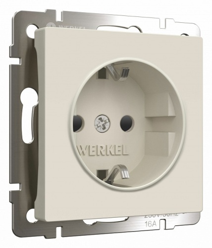 Розетка с заземлением и со шторками, без рамки Werkel айвори матовый W1171162 в Нижнем Новгороде