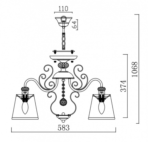 Подвесная люстра Freya Driana FR2405-PL-05-BZ в Нижнем Новгороде фото 4