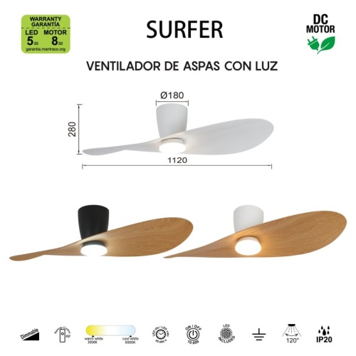 Светильник с вентилятором Mantra SURFER 9475 в Нижнем Новгороде фото 4