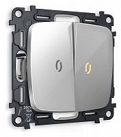 Выключатель проходной двухклавишный с подсветкой без рамки Ambrella Volt OMEGA MO404030 в Нижнем Новгороде