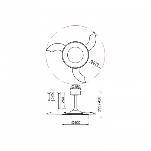 Светильник с вентилятором Mantra NISEKO FAN 9013 в Нижнем Новгороде фото 3