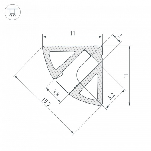Профиль накладной угловой внутренний Arlight SL-KANT 038197 в Нижнем Новгороде фото 2