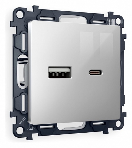 Розетка 2хUSB type A и C без рамки Ambrella Volt ALFA MA411010 в Нижнем Новгороде