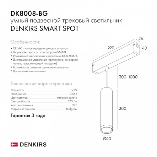 Подвесной светильник Denkirs СМАРТ СПОТ DK8008-BK в Нижнем Новгороде фото 2