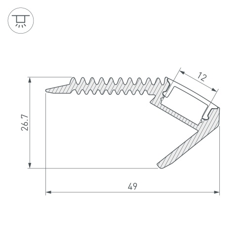 Профиль ARH-STAIR-W47-2000 ANOD (Arlight, Алюминий) в Ярцево фото 2