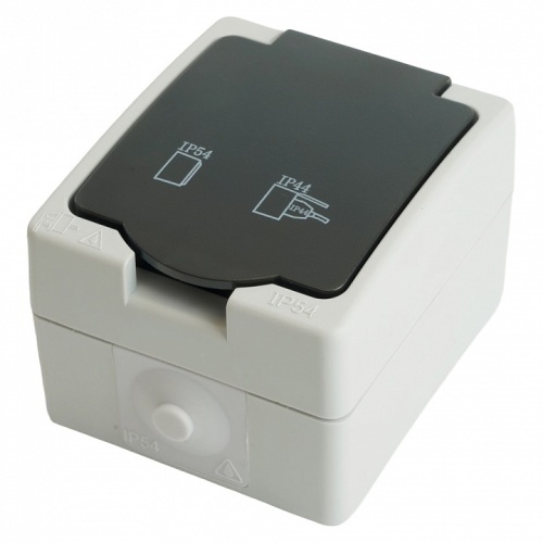 Розетка влагозащищенная с заземлением и крышкой Stekker Велена 32755 в Нижнем Новгороде фото 4