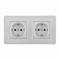 Розетка с заземлением и со шторкой Arte Milano SET16-2 SET16-2-40-1x2 silver в Нижнем Новгороде