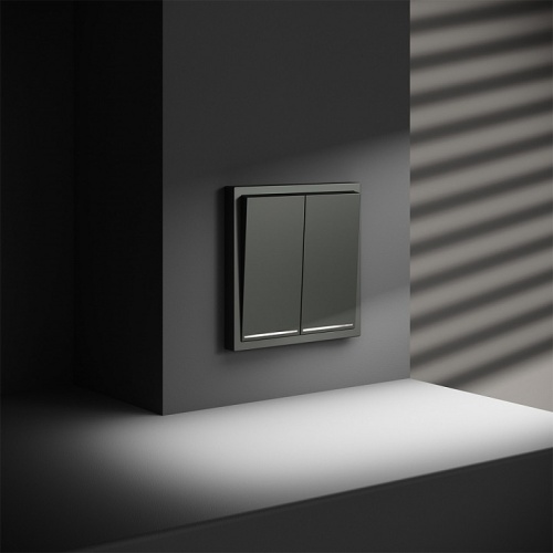 Выключатель проходной двухклавишный с подсветкой без рамки Voltum S70 VLS020406 в Нижнем Новгороде фото 2