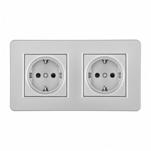 Розетка с заземлением и со шторкой Arte Milano SET16-2 SET16-2-40-1x2 silver в Нижнем Новгороде