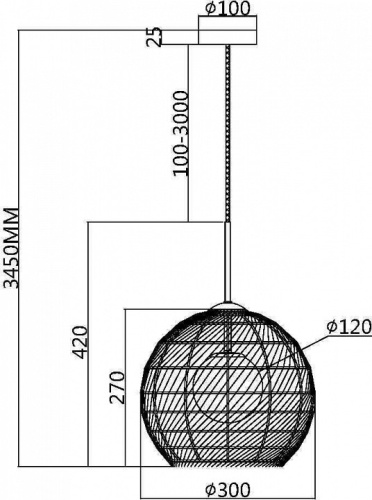 Подвесной светильник Maytoni CANE MOD204PL-01B1 в Кропоткине фото 2