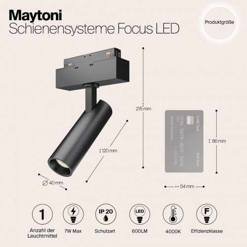 Светильник на штанге Maytoni Focus LED TR019-2-7W4K-B в Арзамасе фото 4