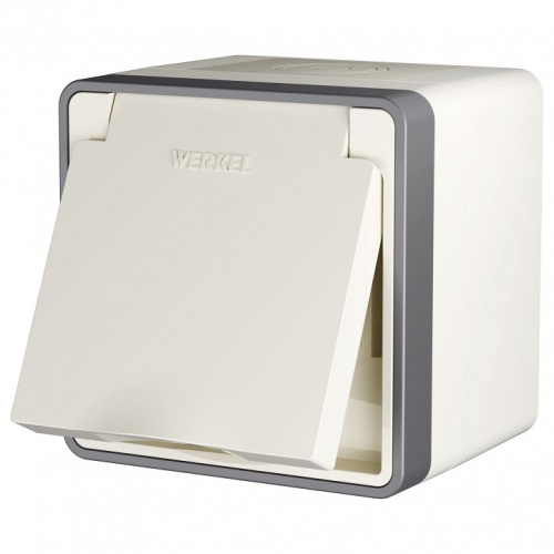 Розетка влагозащищенная с заземлением и со шторками Werkel Gallant (слоновая кость) W5071203 в Нижнем Новгороде