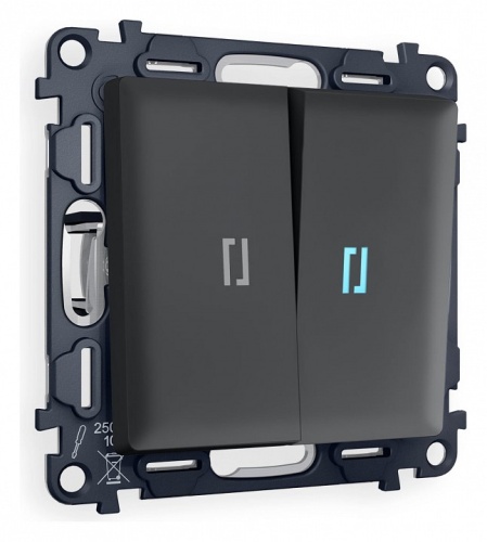 Выключатель двухклавишный с подсветкой без рамки Ambrella Volt ALFA MA904020 в Нижнем Новгороде