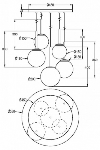 Подвесной светильник Maytoni Basic form MOD321PL-05G1 в Краснокамске фото 3