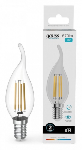 Лампа светодиодная Gauss Filament Elementary E14 10Вт 4100K 42120 в Нижнем Новгороде