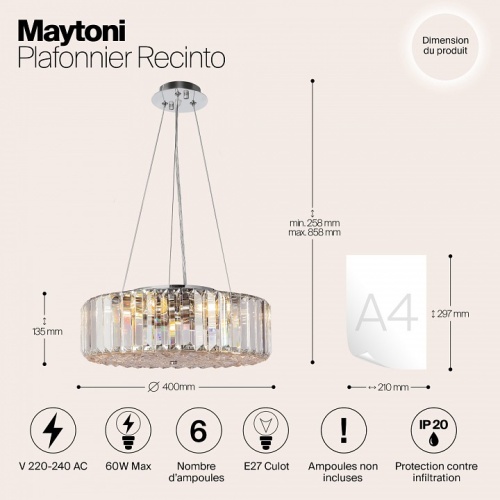 Подвесной светильник Maytoni Recinto MOD080CL-06CH в Карачеве фото 2