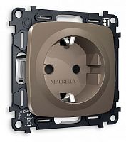 Розетка с заземлением и со шторкой, без рамки Ambrella Volt OMEGA MO637010 в Нижнем Новгороде