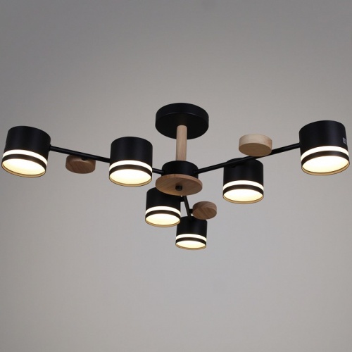 Люстра на штанге 68730-0.3-06 GX53 BK+WOOD в Нижнем Новгороде фото 5