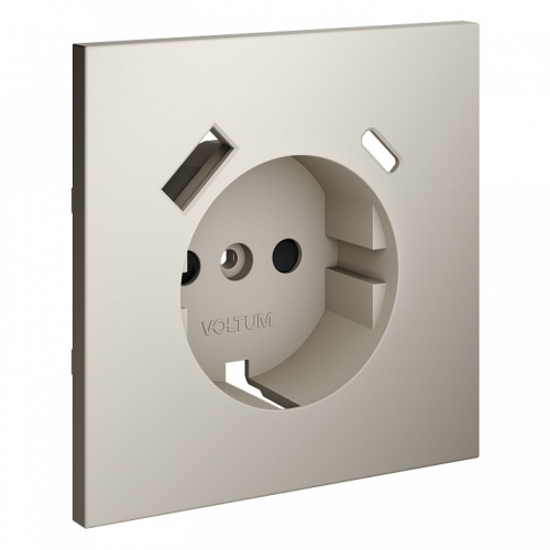 Накладка для розетки с заземлением и со шторками и 2хUSB type A и C Voltum S70 VLS001003 в Нижнем Новгороде фото 3