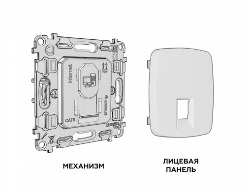 Розетка Ethernet RJ-45 и со шторками, без рамки Ambrella Volt OMEGA MO212005 в Нижнем Новгороде фото 4