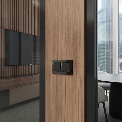 Выключатель двухклавишный без рамки Werkel черный W1123006 в Нижнем Новгороде фото 3