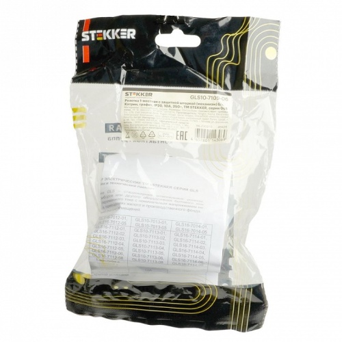 Розетка без заземления и со шторкой, без рамки Stekker Катрин 49420 в Нижнем Новгороде фото 4