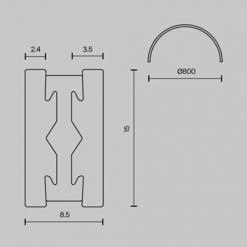 Трек накладной Maytoni Busbar trunkings Flarity TRX154-SR-D800-B в Кропоткине фото 6