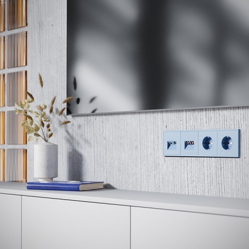 Накладка для ТВ-розетки и RJ-11 или RJ-45 Voltum S70 VLS002715 в Нижнем Новгороде фото 3