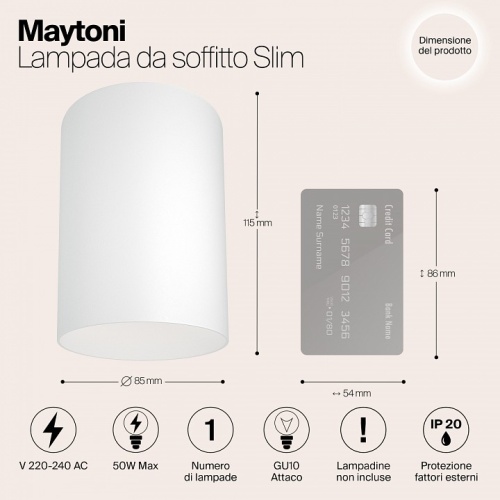 Накладной светильник Maytoni Slim C014CL-01W в Тольятти фото 4