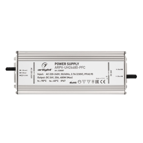 Блок питания ARPV-UH24480-PFC (24V, 20A, 480W) (Arlight, IP67 Металл, 7 лет) в Кораблино