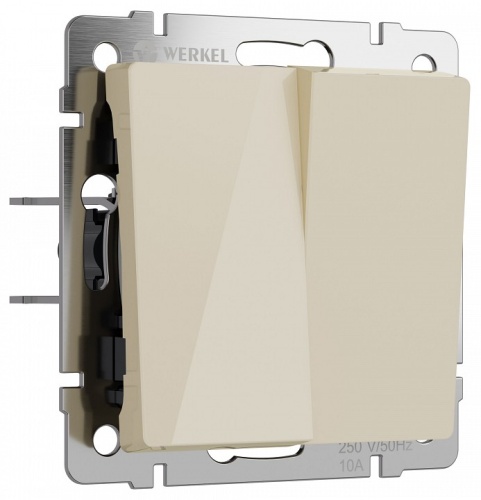 Выключатель перекрестный двухклавишный без рамки Werkel айвори акрил W1123043 в Нижнем Новгороде