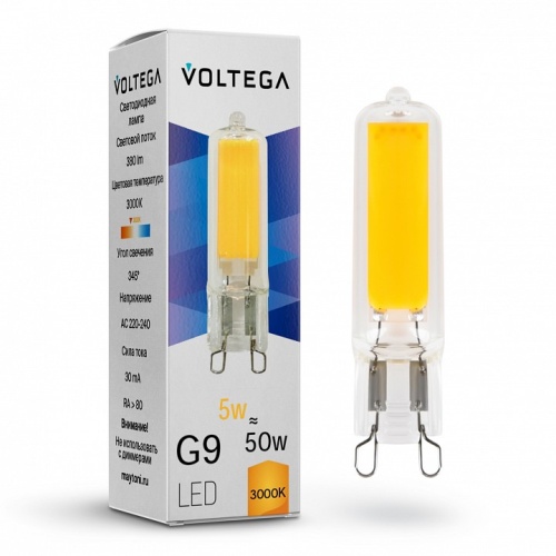 Лампа светодиодная Voltega Simple Capsule G9 5Вт 3000K 7181 в Ревде фото 2