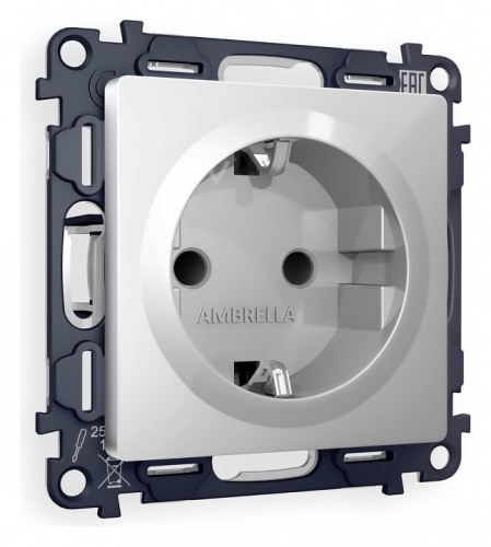 Розетка с заземлением и со шторкой, без рамки Ambrella Volt ALFA MA407010 в Нижнем Новгороде