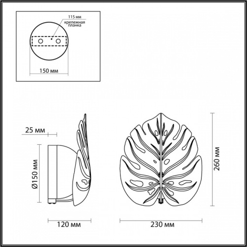 Бра Odeon Light Jungle 4865/1WA в Дудинке фото 3