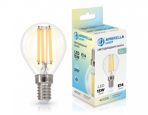 Лампа светодиодная Ambrella Light G45 E14 15Вт 4000K 451534 в Нижнем Новгороде фото 2