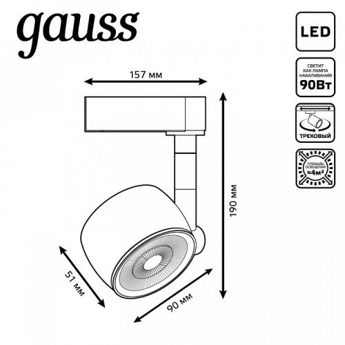 Светильник на штанге Gauss Track Light TR053 в Нижнем Новгороде фото 2