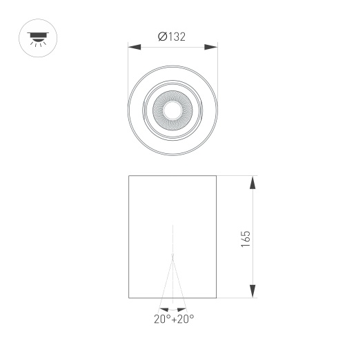 Светильник SP-FOCUS-R132-24W Warm3000 (BK, 36 deg, 230V) (Arlight, IP54 Металл, 5 лет) в Кстово фото 3