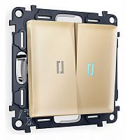 Выключатель проходной двухклавишный с подсветкой Ambrella Volt ALFA MA604040 в Нижнем Новгороде