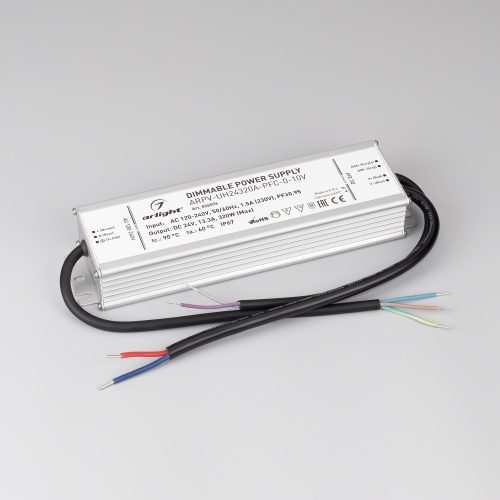 Блок питания ARPV-UH24320A-PFC-0-10V (24V, 13.3A, 320W) (Arlight, IP67 Металл, 7 лет) в Бородино фото 4