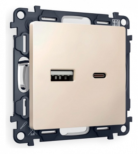 Розетка 2хUSB type A и C без рамки Ambrella Volt ALFA MA331010 в Нижнем Новгороде