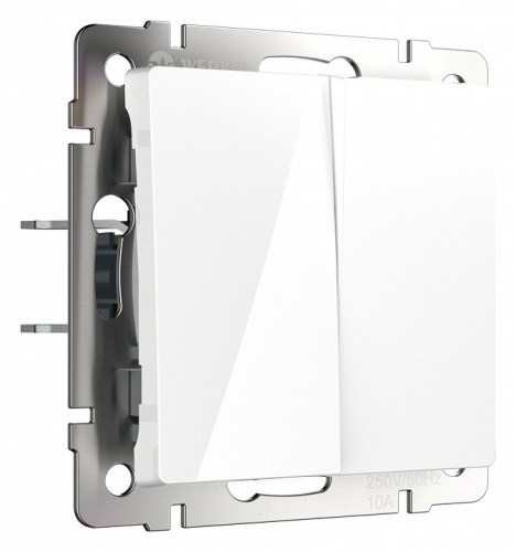 Выключатель двухклавишный без рамки Werkel белый W1120001 в Нижнем Новгороде