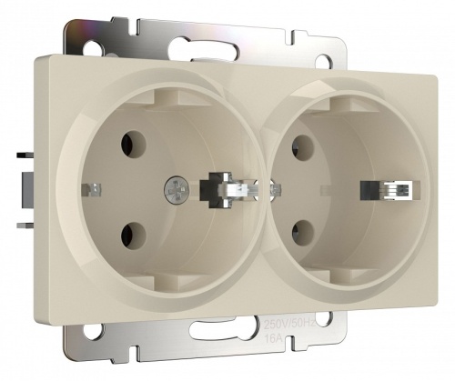 Розетка двойная с заземлением, без рамки Werkel слоновая кость W1172003 в Нижнем Новгороде