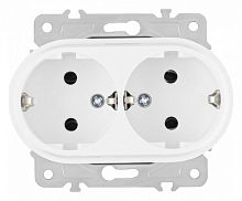 Розетка двойная с заземлением, без рамки Arte Milano am-202 202.40-2.white в Нижнем Новгороде
